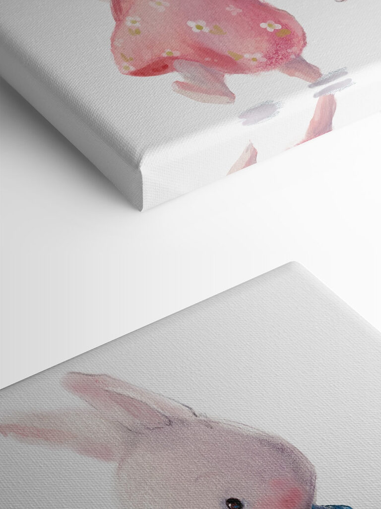 A group of bunnies holding hands