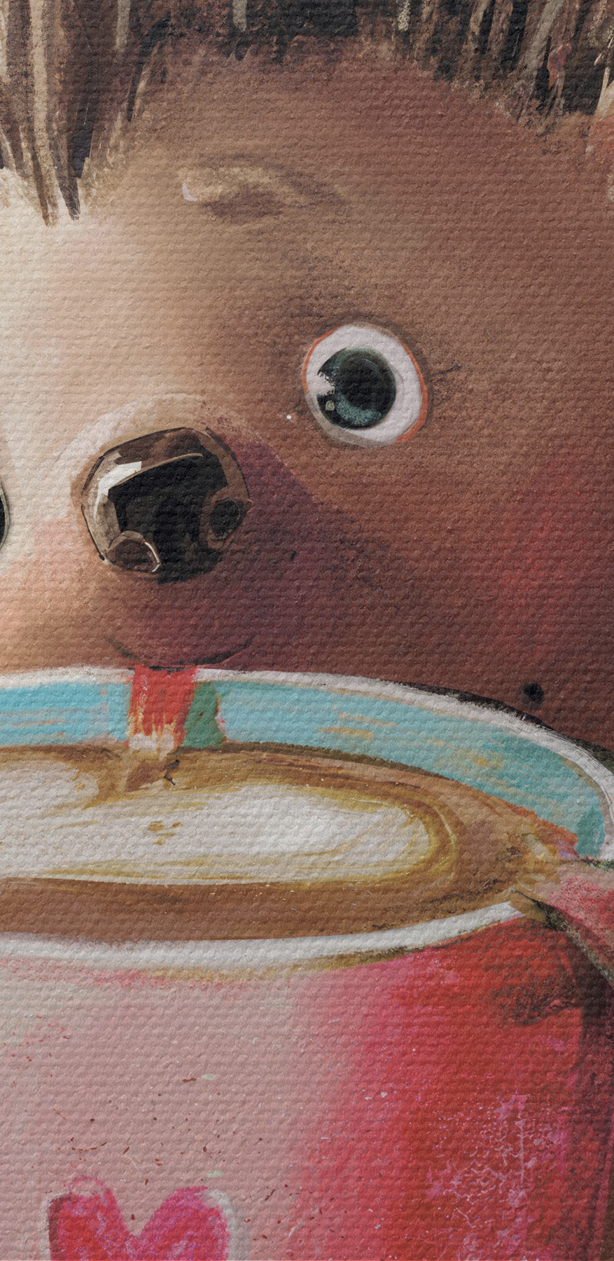 Een egel met een kop koffie Een egel met een kop koffie
