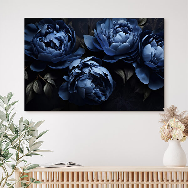 Een groep blauwe bloemen Een groep blauwe bloemen