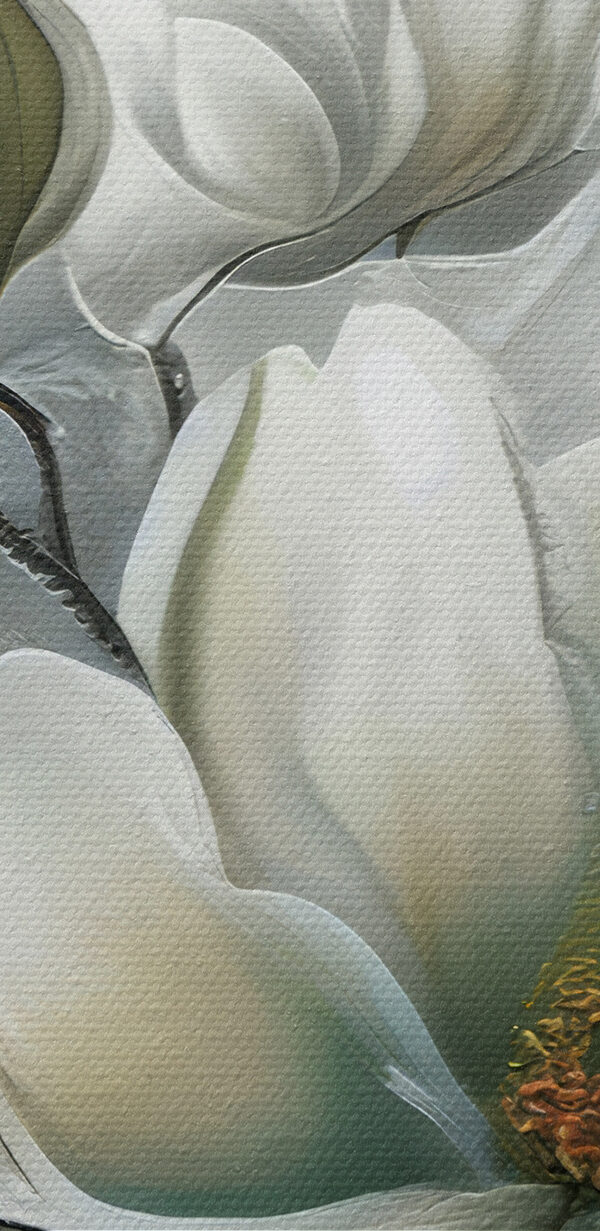 Een schilderij van witte bloemen Een schilderij van witte bloemen