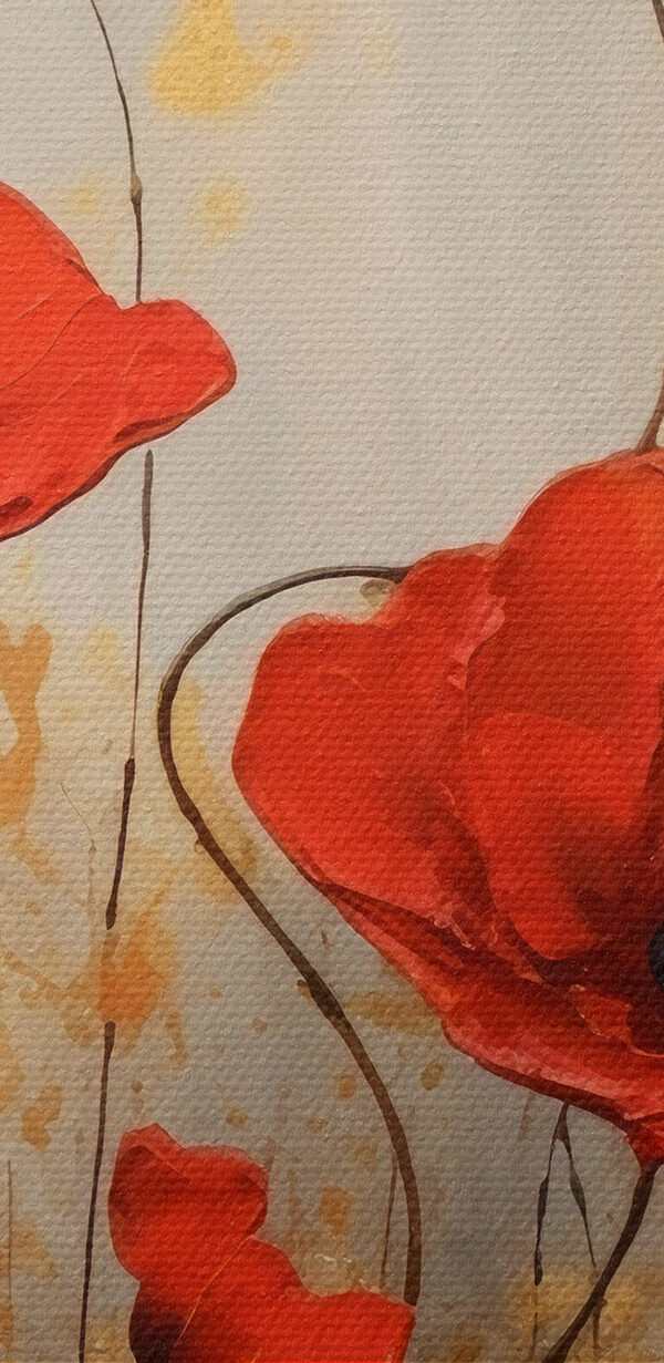 Een schilderij van rode bloemen Een schilderij van rode bloemen