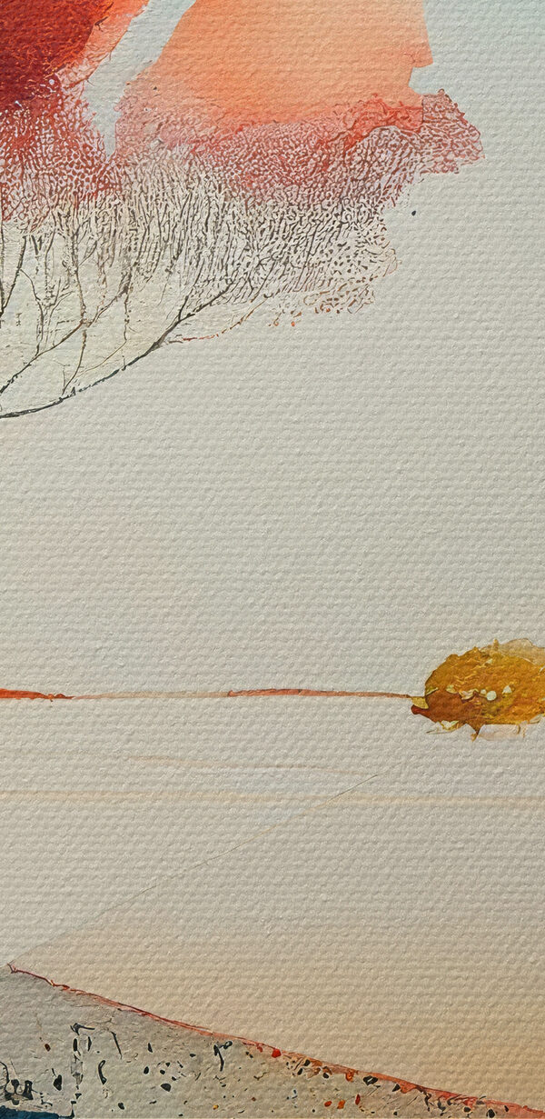 Een aquarelschilderij van een boom Een aquarelschilderij van een boom