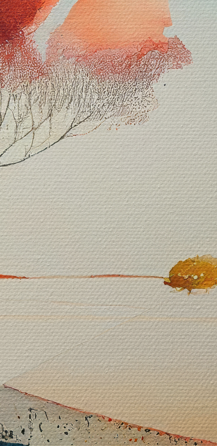 Een aquarelschilderij van een boom