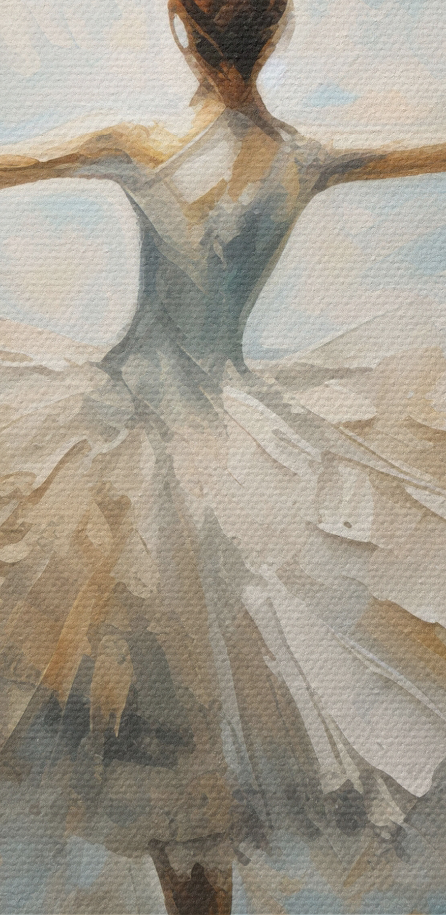 Een schilderij van een dansende vrouw