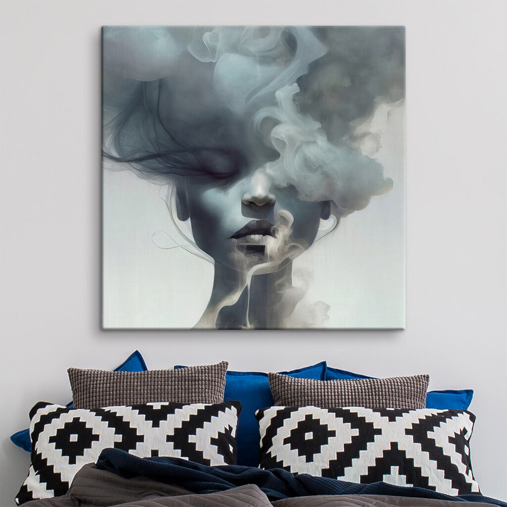 A woman with smoke in her hair A woman with smoke in her hair