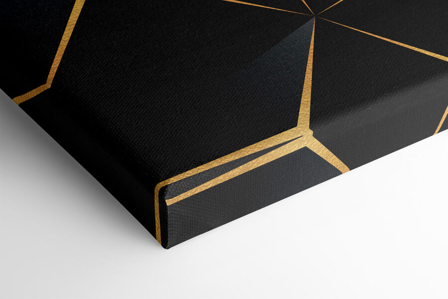 Elegant zwart geometrisch ontwerp met accenten