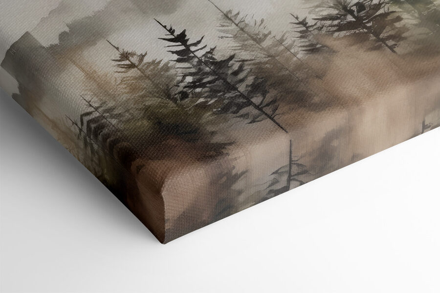 Een mistige bergketen met bomen Een mistige bergketen met bomen