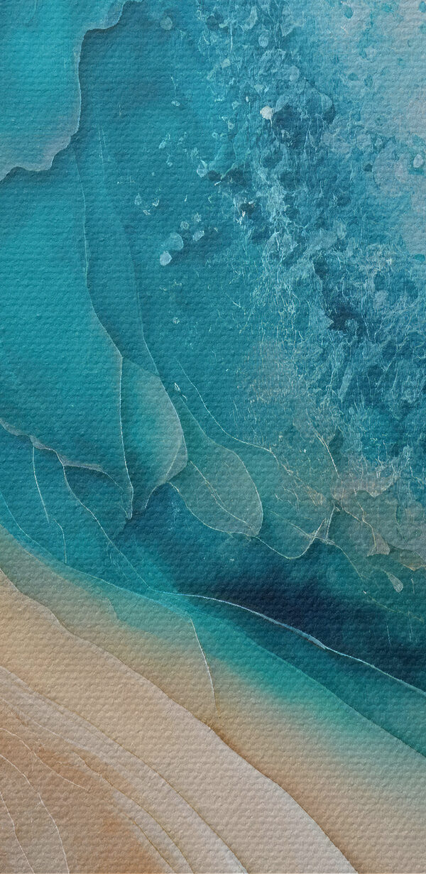 Een blauw en wit aquarelschilderij Een blauw en wit aquarelschilderij