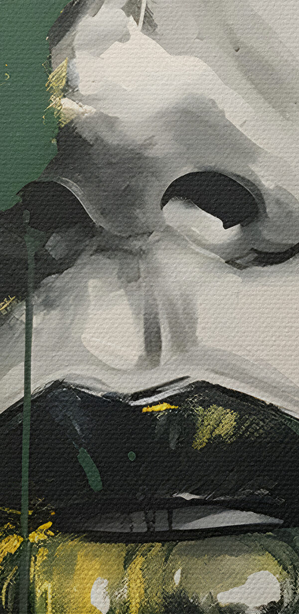 Een schilderij van het gezicht van een vrouw Een schilderij van het gezicht van een vrouw