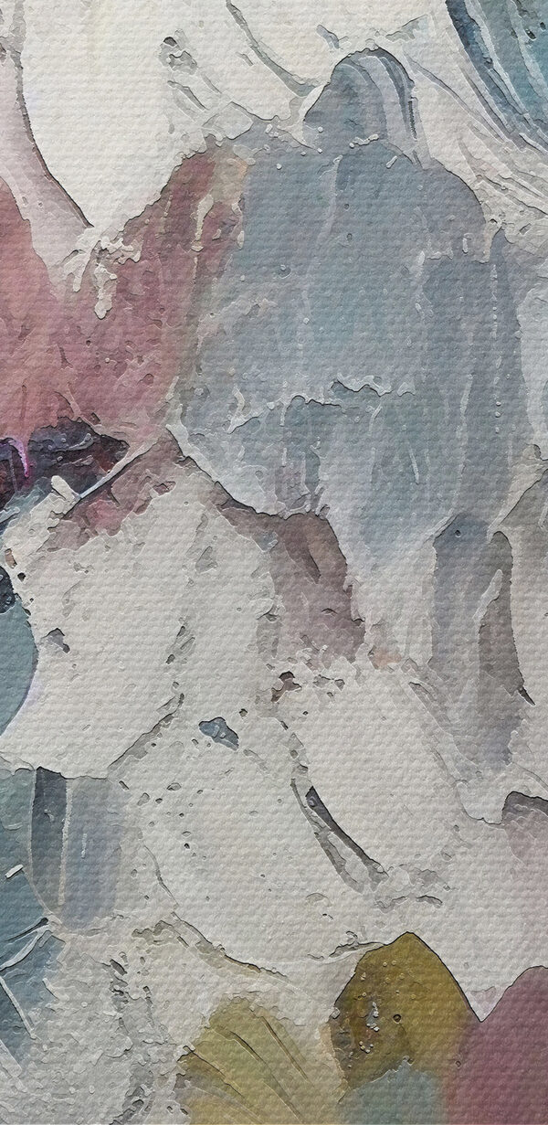 Een schilderij van bloemen op een wit oppervlak Een schilderij van bloemen op een wit oppervlak