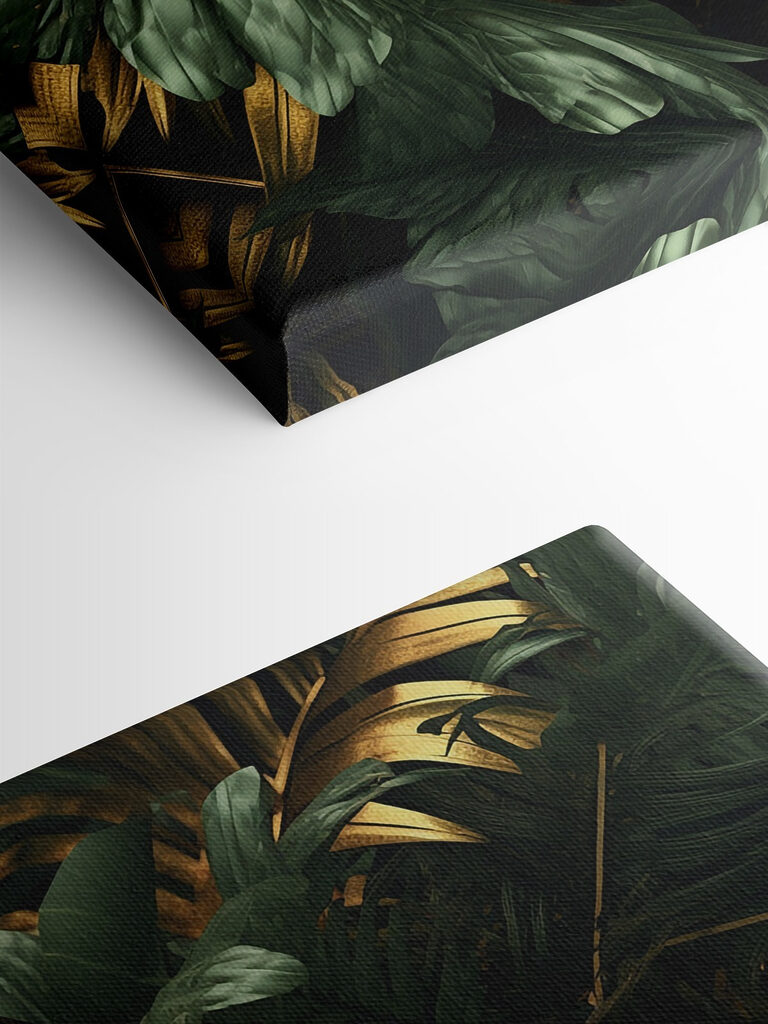 Lush leaves in shimmering hues