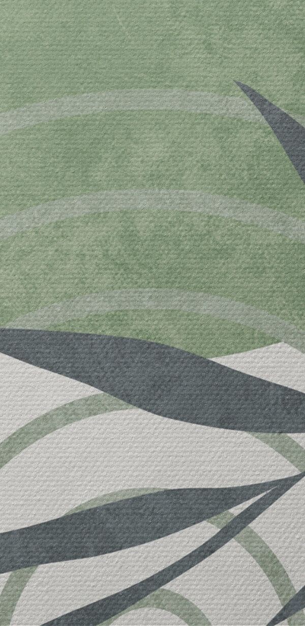Een groen en grijs kunstwerk Een groen en grijs kunstwerk