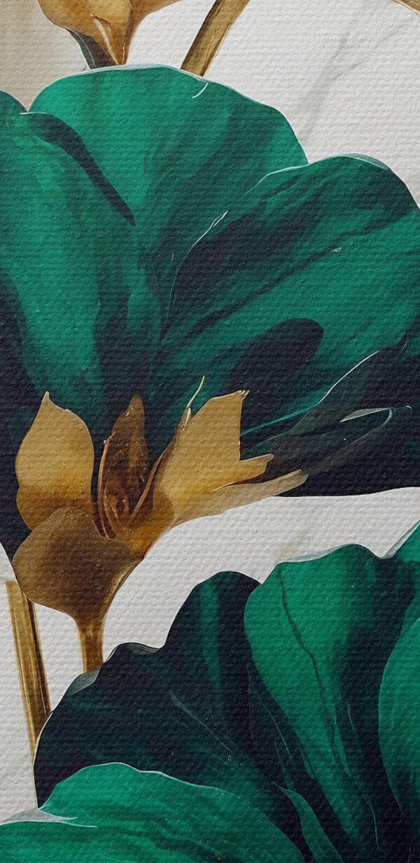Groene en witte bloemen op een marmeren oppervlak Groene en witte bloemen op een marmeren oppervlak