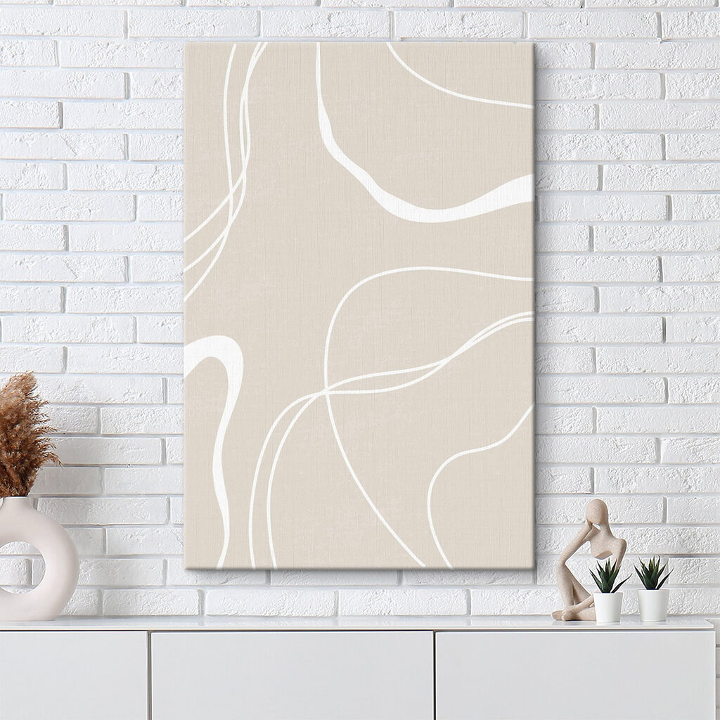 A white lines on a beige background A white lines on a beige background