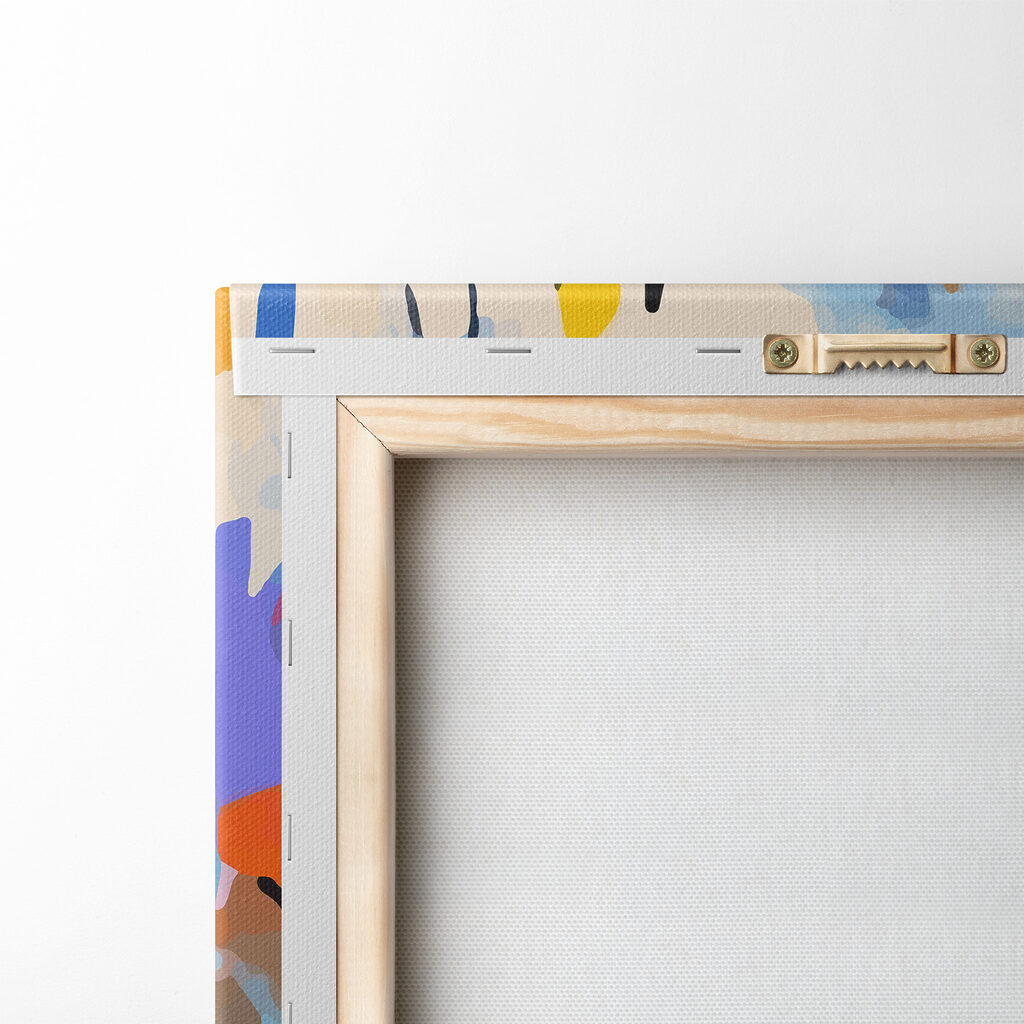 A colorful painting of black dots and spots