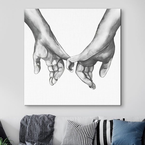 Een tekening van twee handen die elkaar vasthouden Een tekening van twee handen die elkaar vasthouden