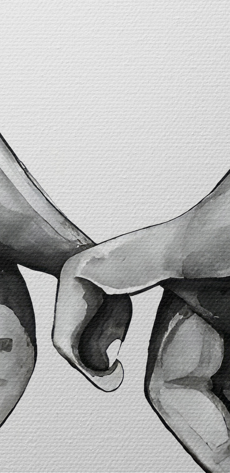Een tekening van twee handen die elkaar vasthouden