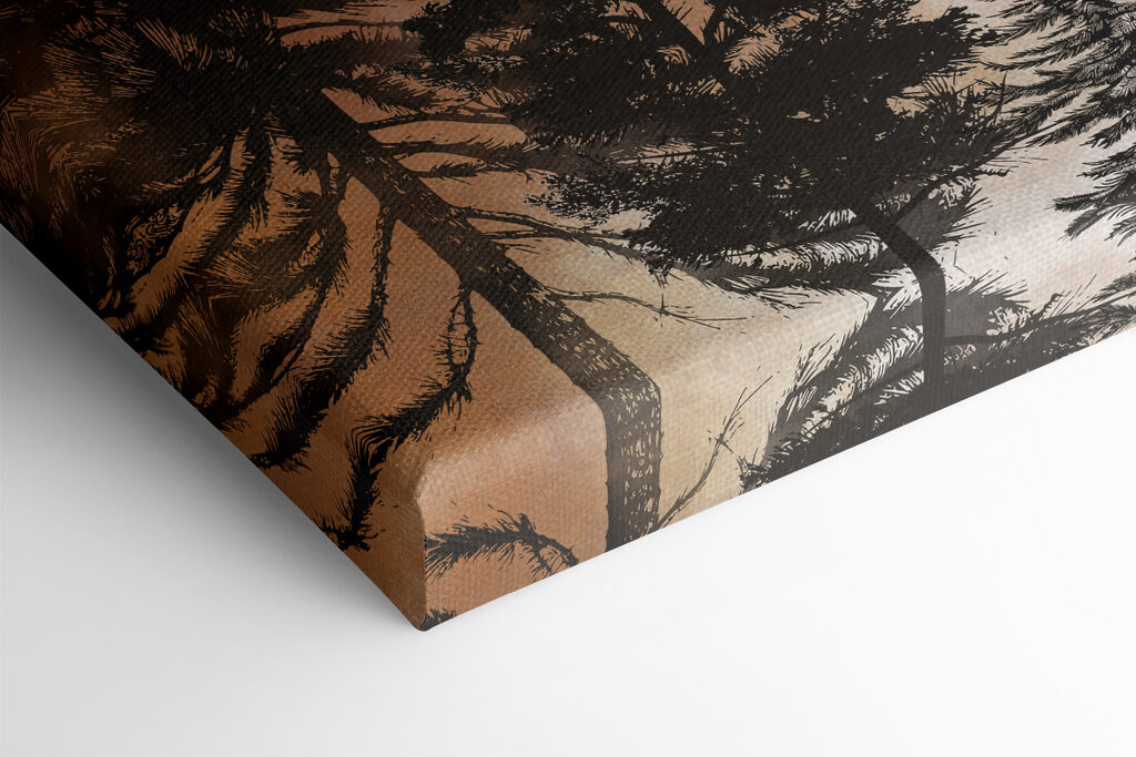 A landscape with trees and mountains