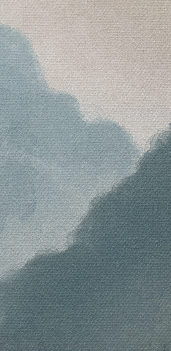 A landscape of mountains and trees