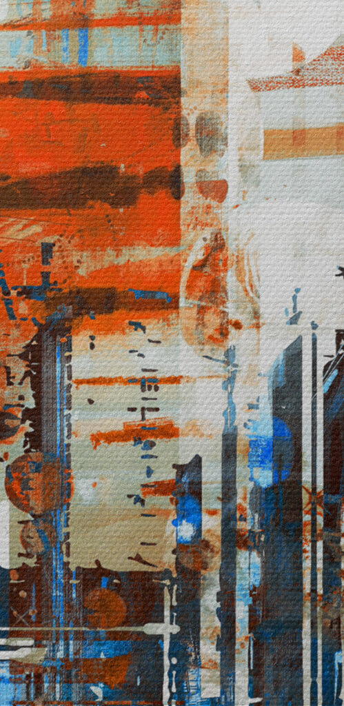 A painting of a city