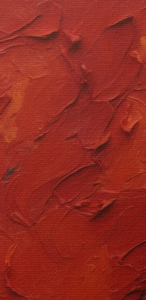 A painting of a red square with black and white paint A painting of a red square with black and white paint