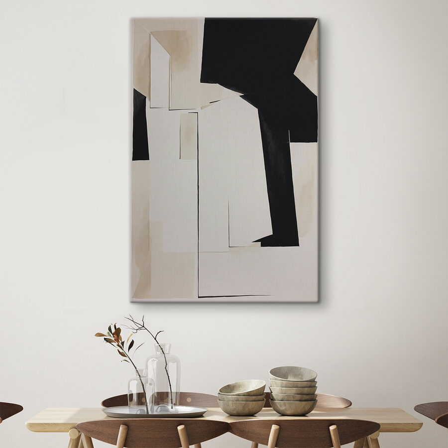 Een zwart-wit kunstwerk