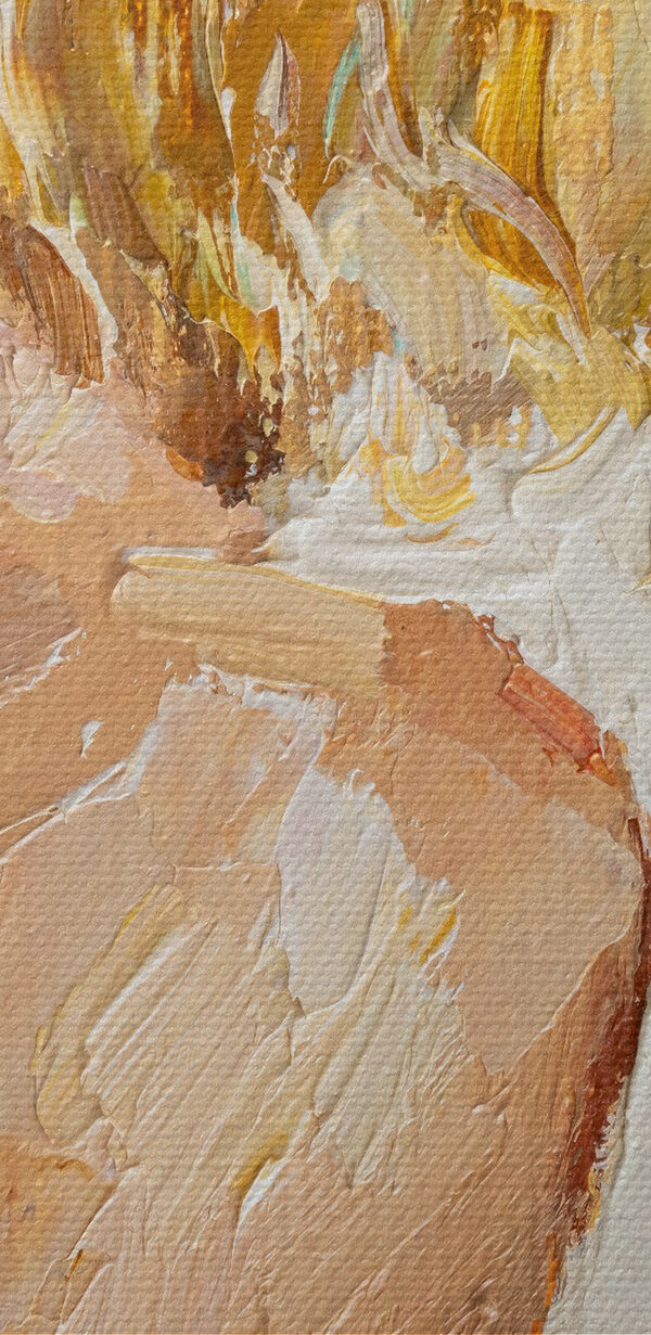 Een schilderij van een vrouw met een hoed Een schilderij van een vrouw met een hoed