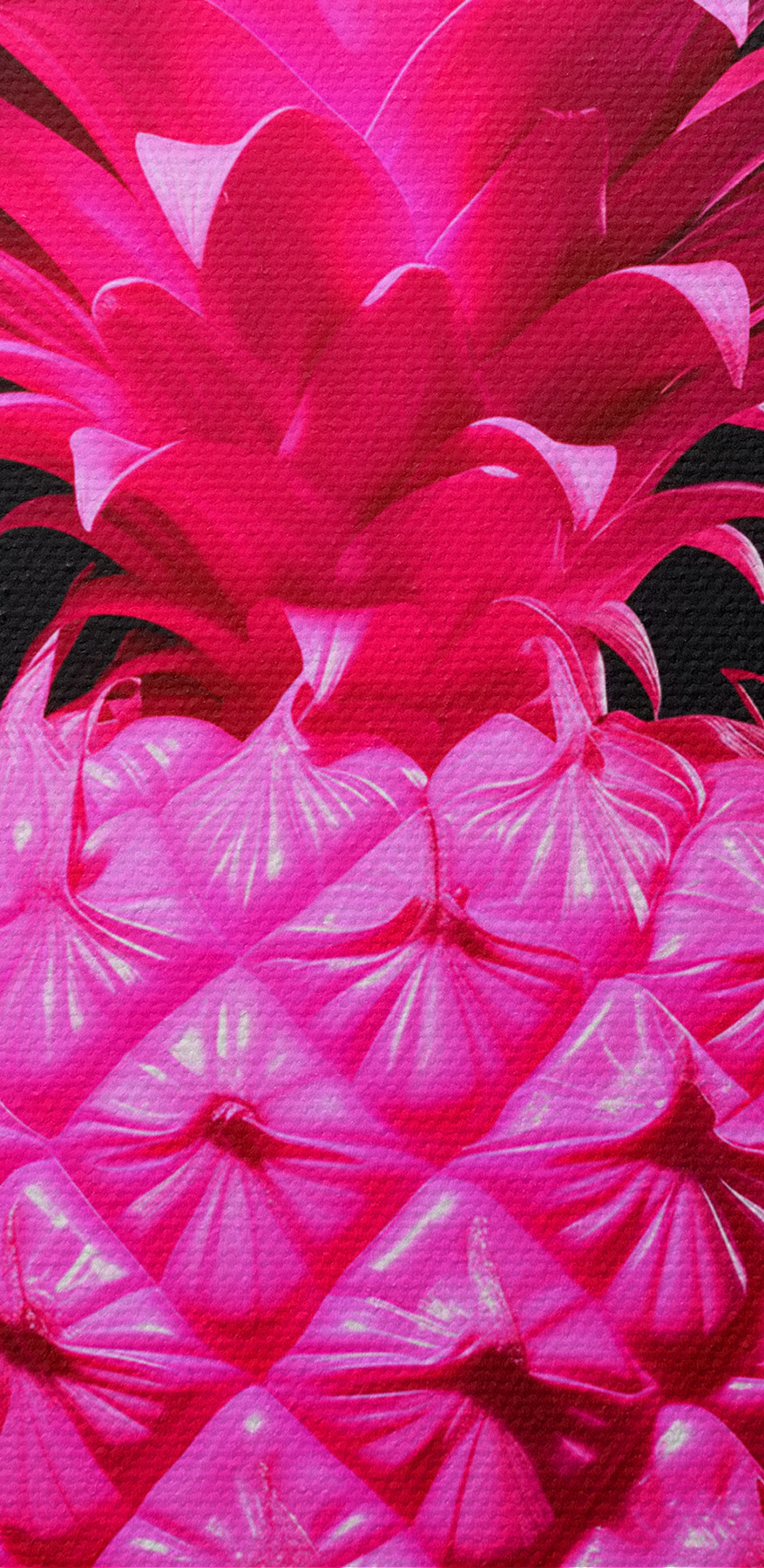 Een roze ananas met een zwarte achtergrond Een roze ananas met een zwarte achtergrond