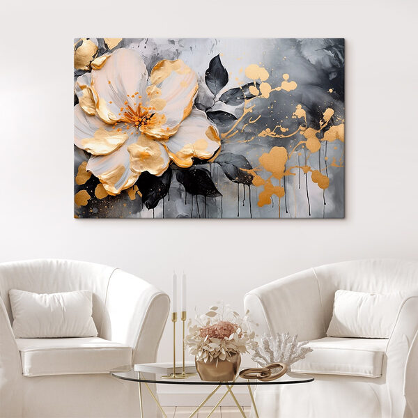 Een schilderij van een bloem Een schilderij van een bloem