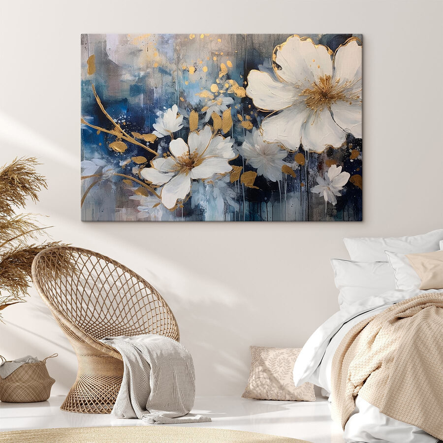 Florale elegantie in blauw en wit