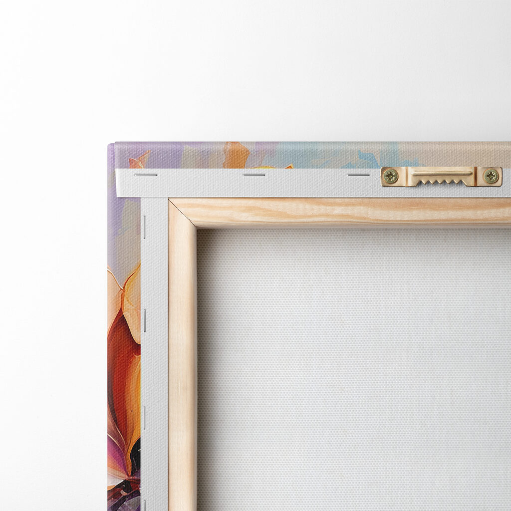 A painting of flowers on a blue background