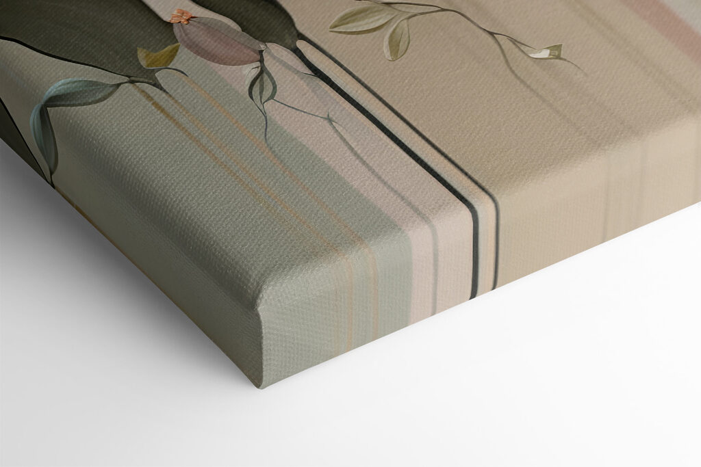 A painting of flowers on a wall