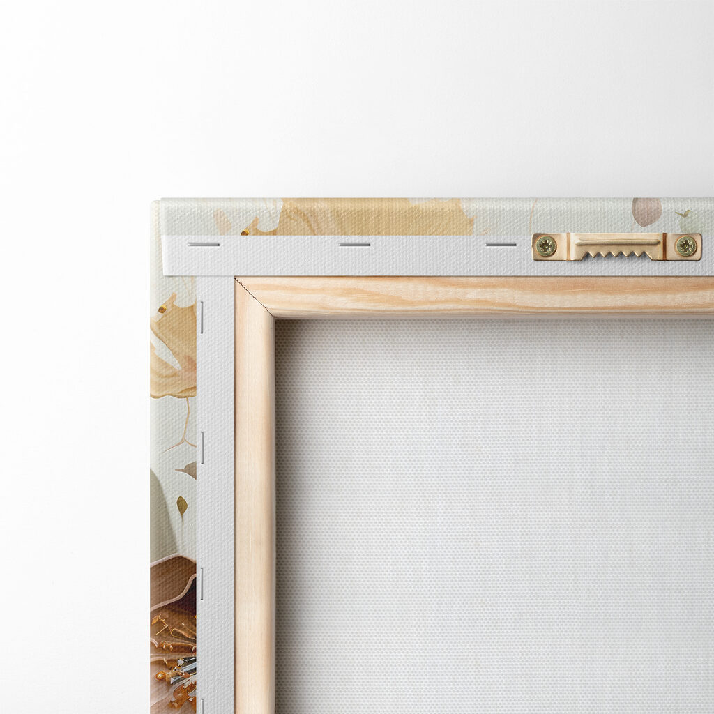 A painting of flowers on a wall