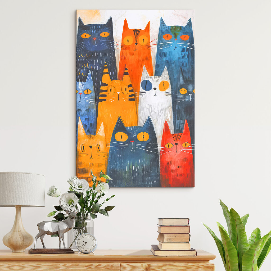 A group of cats with different colors