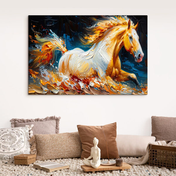 Een schilderij van een paard Een schilderij van een paard