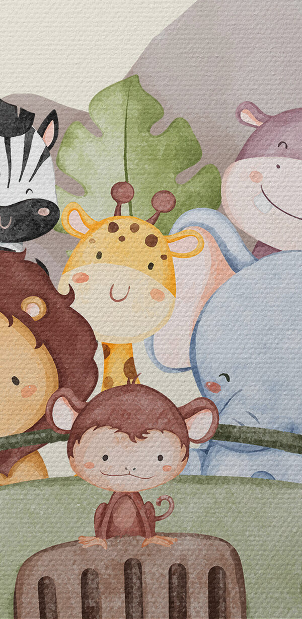 A cartoon of animals in a car