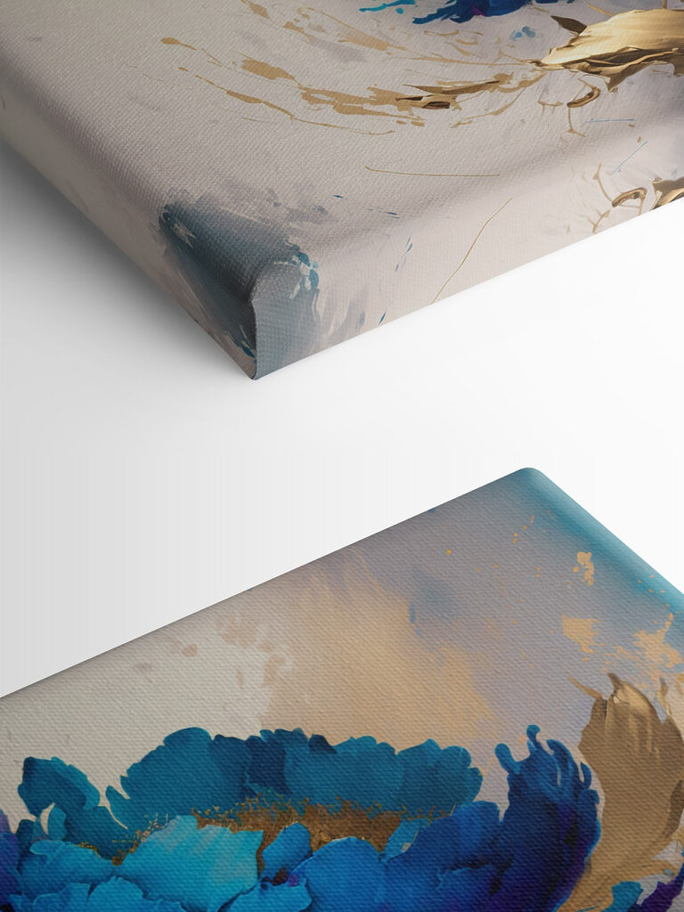 Vibrant Blue Blooms Amid Splashes