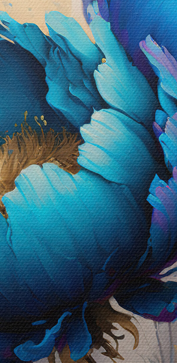 Levendig blauw bloeit te midden van spetters Levendig blauw bloeit te midden van spetters