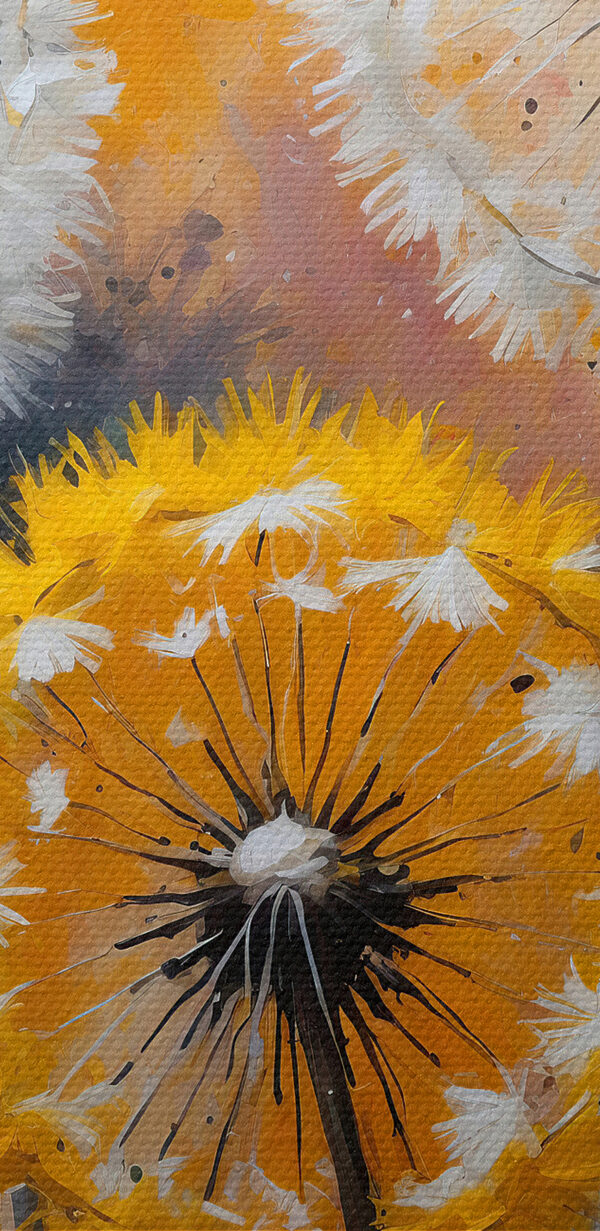 Een groep paardenbloemen met witte zaden Een groep paardenbloemen met witte zaden