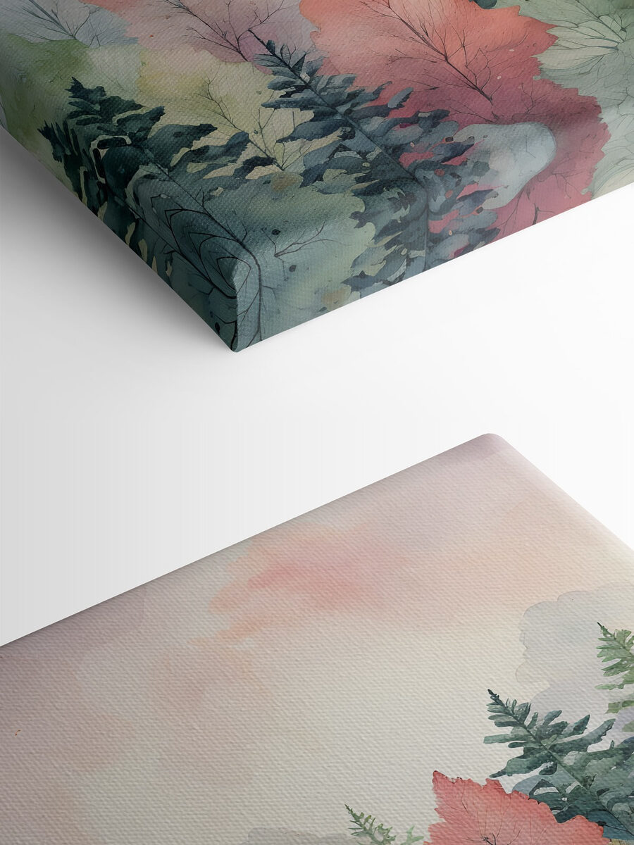 Een aquarelschilderij van bomen