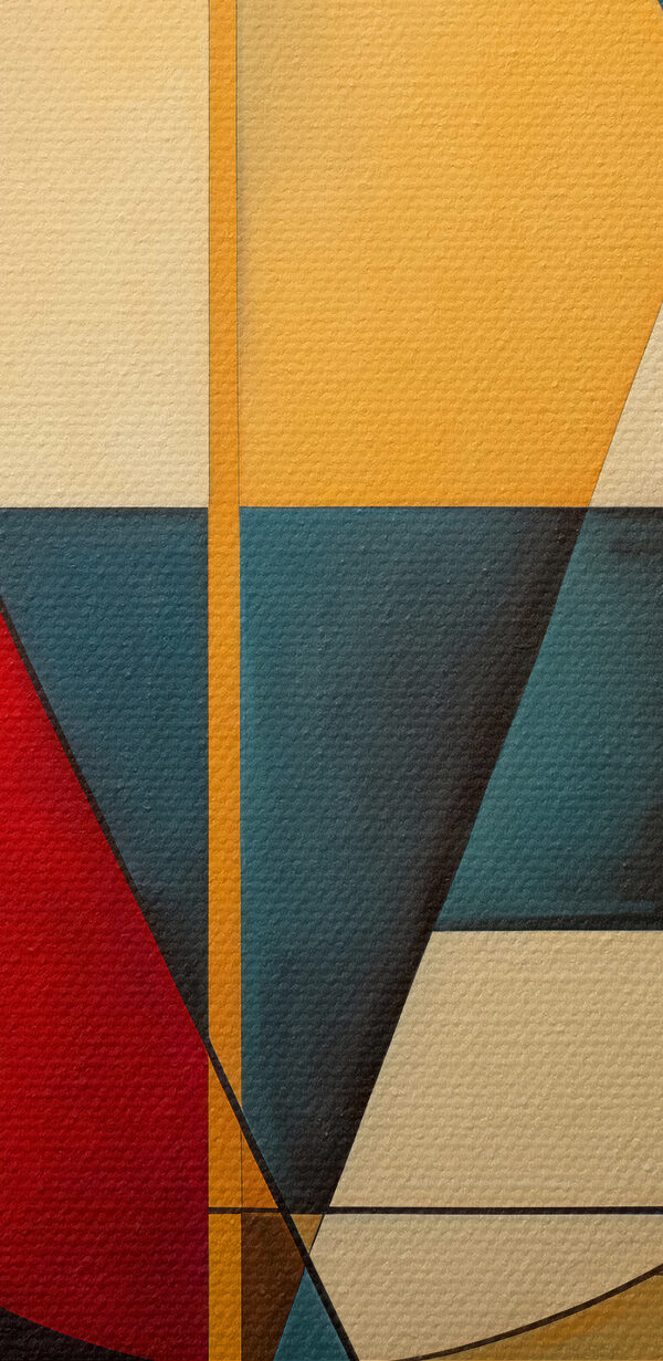 Een schilderij van een cirkel en een cirkel Een schilderij van een cirkel en een cirkel