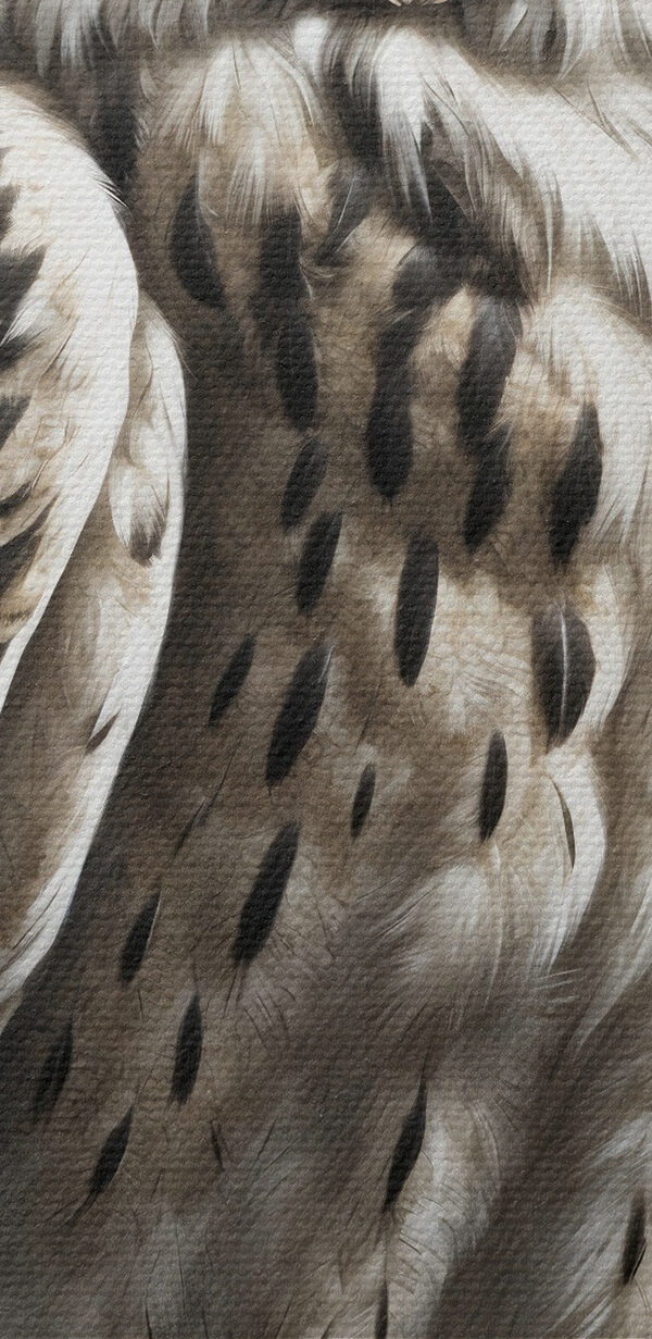 Een schilderij van een uil Een schilderij van een uil