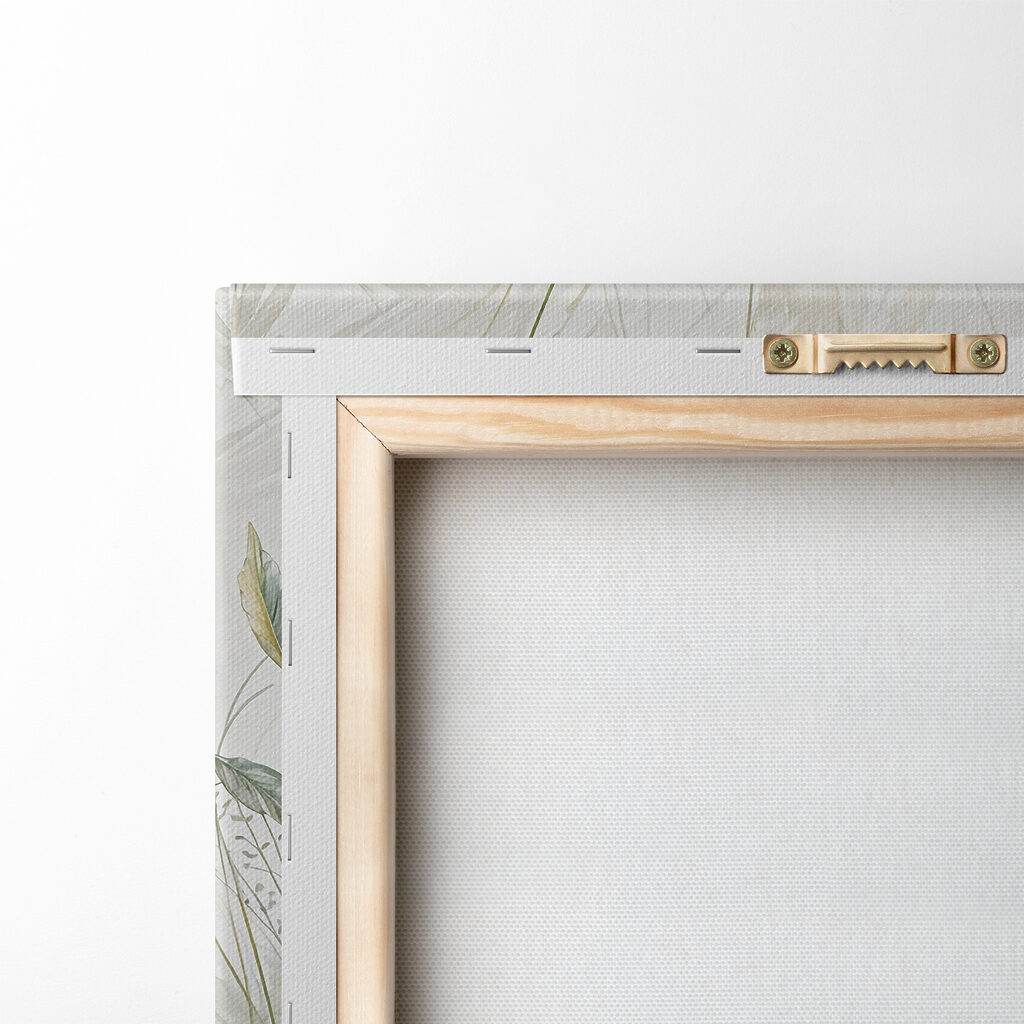 A painting of flowers and leaves