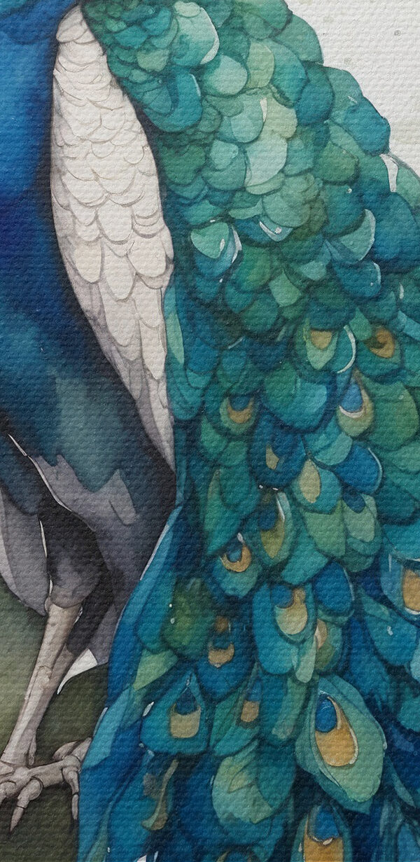 Een aquarel van een pauw Een aquarel van een pauw