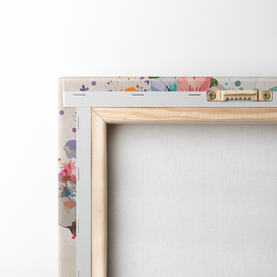 Een olifant met bloemen en bladeren