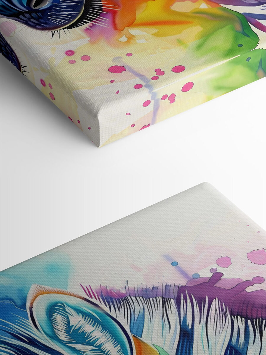 Een kleurrijke zebra met regenboogkleuren
