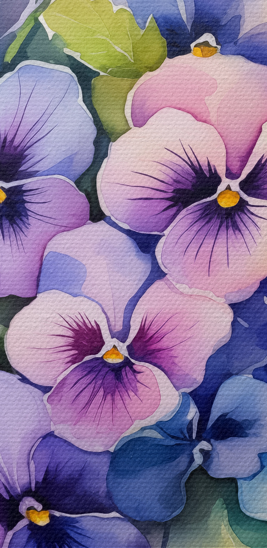 Een boeket paarse en blauwe bloemen