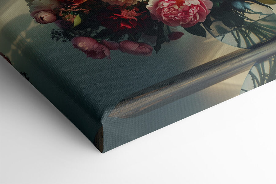 Een vaas met bloemen op een tafel