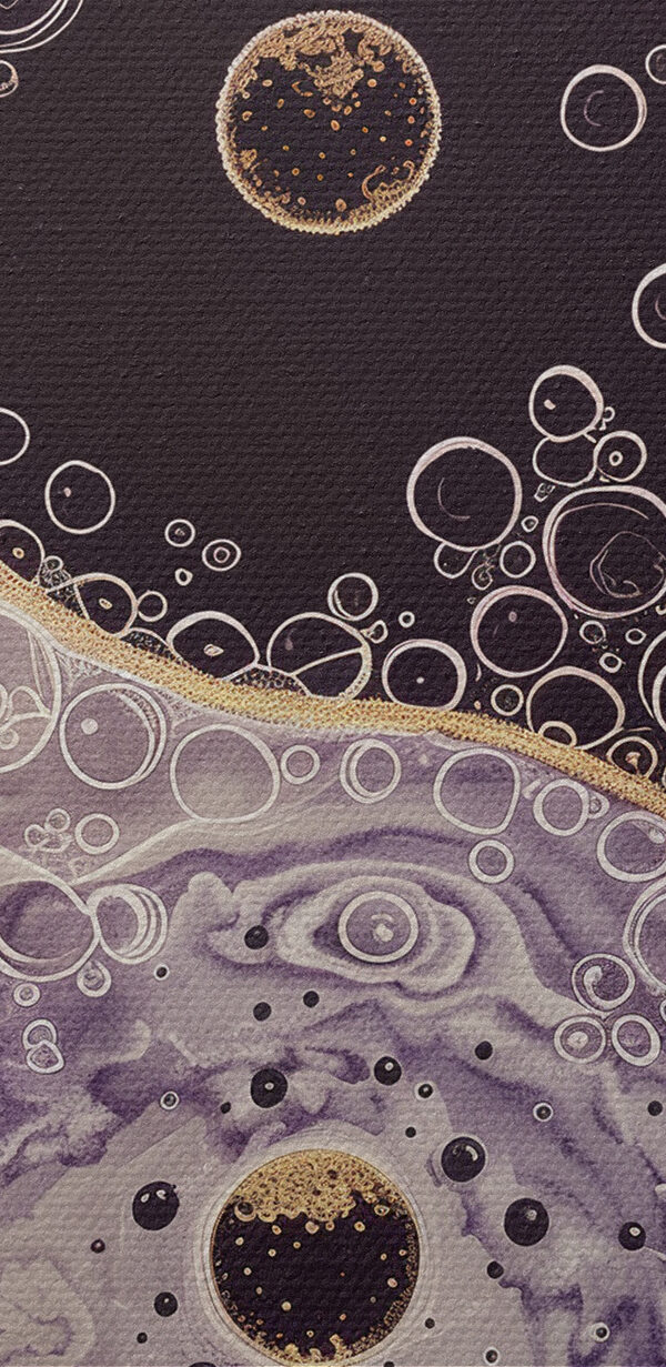 Een yin yang symbool met bubbels Een yin yang symbool met bubbels