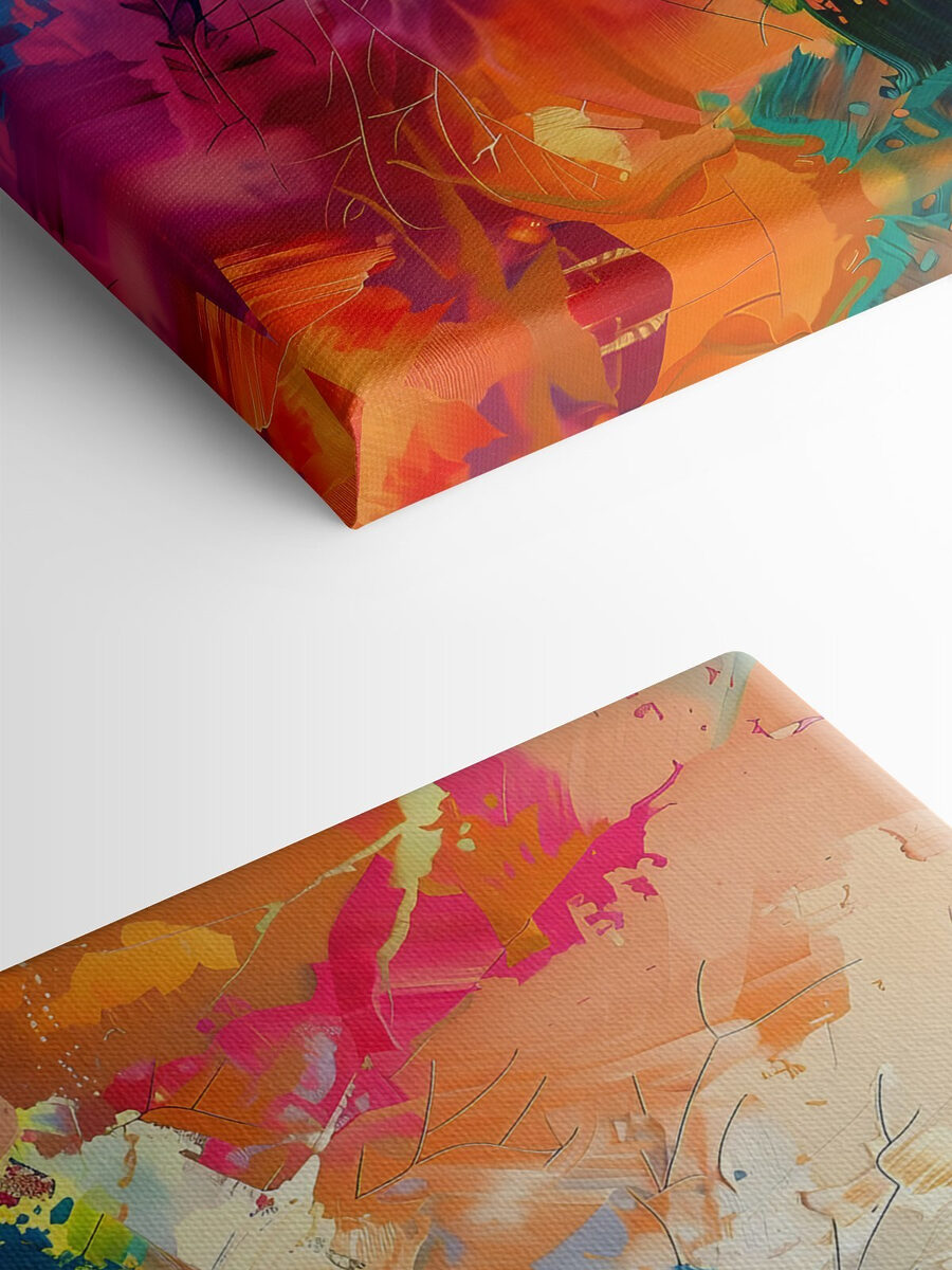 Een kleurrijk schilderij van verschillende kleuren